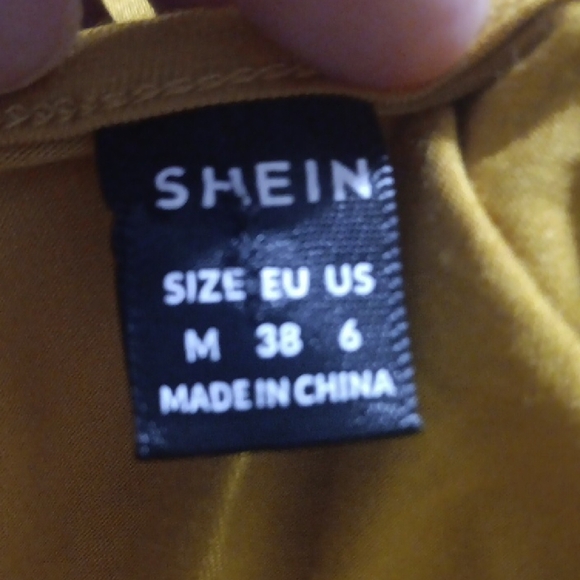 SHEIN Yellow Wide Leg Pants with Elegant Flow - Picture 3 of 3